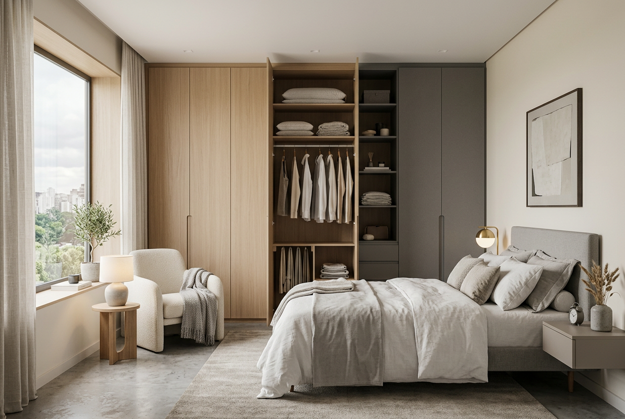 Quarto com guarda-roupa planejado